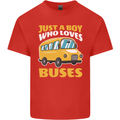 Just a Boy Who Loves Buses Bus Driver Mens Cotton T-Shirt Tee Top Red