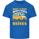 Just a Boy Who Loves Buses Bus Driver Mens Cotton T-Shirt Tee Top Royal Blue