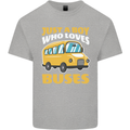 Just a Boy Who Loves Buses Bus Driver Mens Cotton T-Shirt Tee Top Sports Grey