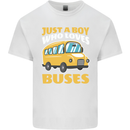 Just a Boy Who Loves Buses Bus Driver Mens Cotton T-Shirt Tee Top White
