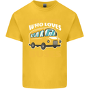 Just a Boy Who Loves Buses Bus Driver Mens Cotton T-Shirt Tee Top Yellow