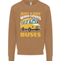 Just a Boy Who Loves Buses Bus Driver Mens Sweatshirt Jumper Caramel Latte