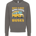 Just a Boy Who Loves Buses Bus Driver Mens Sweatshirt Jumper Charcoal