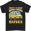 Just a Boy Who Loves Buses Bus Driver Mens T-Shirt 100% Cotton Black