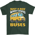 Just a Boy Who Loves Buses Bus Driver Mens T-Shirt 100% Cotton Forest Green