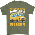 Just a Boy Who Loves Buses Bus Driver Mens T-Shirt 100% Cotton Military Green