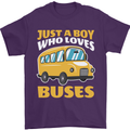Just a Boy Who Loves Buses Bus Driver Mens T-Shirt 100% Cotton Purple