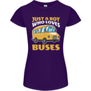 Just a Boy Who Loves Buses Bus Driver Womens Petite Cut T-Shirt Purple
