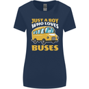 Just a Boy Who Loves Buses Bus Driver Womens Wider Cut T-Shirt Navy Blue
