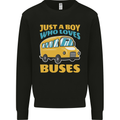 Just a Boy Who Loves Buses Bus Kids Sweatshirt Jumper Black