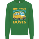 Just a Boy Who Loves Buses Bus Kids Sweatshirt Jumper Irish Green
