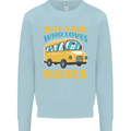 Just a Boy Who Loves Buses Bus Kids Sweatshirt Jumper Light Blue