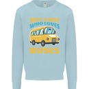 Just a Boy Who Loves Buses Bus Kids Sweatshirt Jumper Light Blue