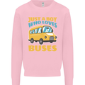 Just a Boy Who Loves Buses Bus Kids Sweatshirt Jumper Light Pink