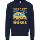 Just a Boy Who Loves Buses Bus Kids Sweatshirt Jumper Navy Blue
