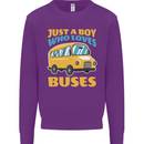 Just a Boy Who Loves Buses Bus Kids Sweatshirt Jumper Purple