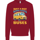 Just a Boy Who Loves Buses Bus Kids Sweatshirt Jumper Red