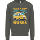 Just a Boy Who Loves Buses Bus Kids Sweatshirt Jumper Storm Grey