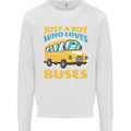Just a Boy Who Loves Buses Bus Kids Sweatshirt Jumper White