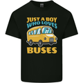 Just a Boy Who Loves Buses Bus Kids T-Shirt Childrens Black