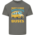 Just a Boy Who Loves Buses Bus Kids T-Shirt Childrens Charcoal