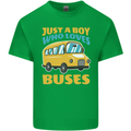 Just a Boy Who Loves Buses Bus Kids T-Shirt Childrens Irish Green