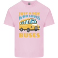 Just a Boy Who Loves Buses Bus Kids T-Shirt Childrens Light Pink