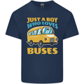 Just a Boy Who Loves Buses Bus Kids T-Shirt Childrens Navy Blue
