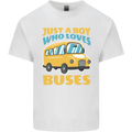 Just a Boy Who Loves Buses Bus Kids T-Shirt Childrens White