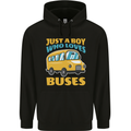 Just a Boy Who Loves Buses Bus Mens 80% Cotton Hoodie Black