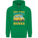 Just a Boy Who Loves Buses Bus Mens 80% Cotton Hoodie Irish Green