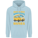 Just a Boy Who Loves Buses Bus Mens 80% Cotton Hoodie Light Blue