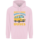 Just a Boy Who Loves Buses Bus Mens 80% Cotton Hoodie Light Pink