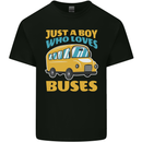 Just a Boy Who Loves Buses Bus Mens Cotton T-Shirt Tee Top Black