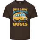Just a Boy Who Loves Buses Bus Mens Cotton T-Shirt Tee Top Dark Chocolate