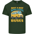 Just a Boy Who Loves Buses Bus Mens Cotton T-Shirt Tee Top Forest Green