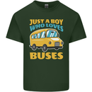 Just a Boy Who Loves Buses Bus Mens Cotton T-Shirt Tee Top Forest Green