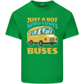 Just a Boy Who Loves Buses Bus Mens Cotton T-Shirt Tee Top Irish Green