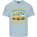 Just a Boy Who Loves Buses Bus Mens Cotton T-Shirt Tee Top Light Blue
