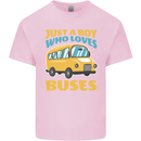 Just a Boy Who Loves Buses Bus Mens Cotton T-Shirt Tee Top Light Pink