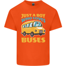 Just a Boy Who Loves Buses Bus Mens Cotton T-Shirt Tee Top Orange