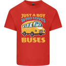 Just a Boy Who Loves Buses Bus Mens Cotton T-Shirt Tee Top Red