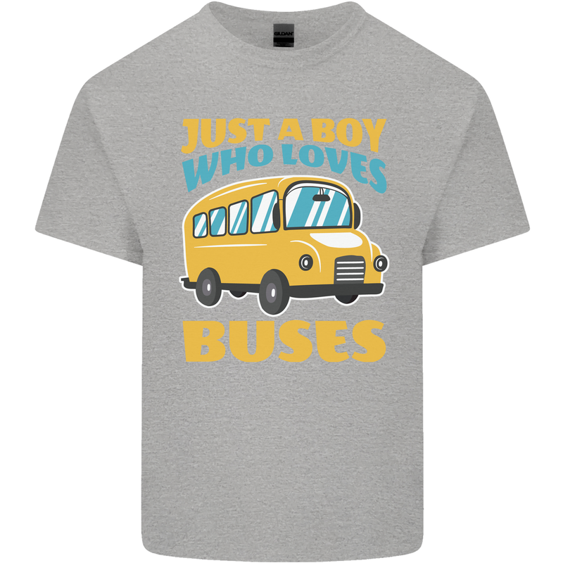 Just a Boy Who Loves Buses Bus Mens Cotton T-Shirt Tee Top Sports Grey