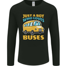 Just a Boy Who Loves Buses Bus Mens Long Sleeve T-Shirt Black