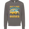 Just a Boy Who Loves Buses Bus Mens Sweatshirt Jumper Charcoal