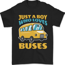 Just a Boy Who Loves Buses Bus Mens T-Shirt 100% Cotton Black