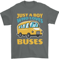 Just a Boy Who Loves Buses Bus Mens T-Shirt 100% Cotton Charcoal