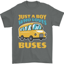 Just a Boy Who Loves Buses Bus Mens T-Shirt 100% Cotton Charcoal
