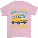 Just a Boy Who Loves Buses Bus Mens T-Shirt 100% Cotton Light Pink
