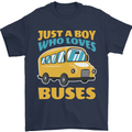 Just a Boy Who Loves Buses Bus Mens T-Shirt 100% Cotton Navy Blue